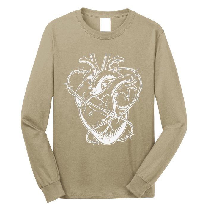 Heart Barbed Wire Hard Rock Cool Popular Punk Long Sleeve Shirt