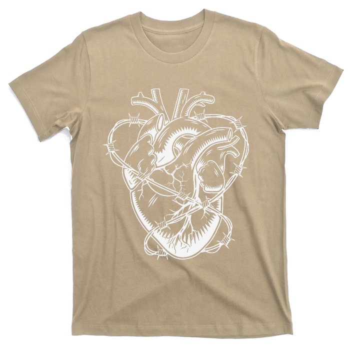 Heart Barbed Wire Hard Rock Cool Popular Punk T-Shirt