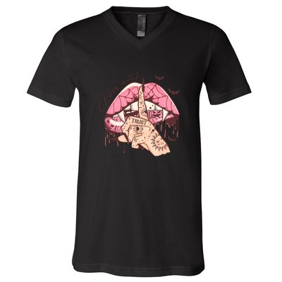 Halloween Basic Witch Gift For Women Girl V-Neck T-Shirt