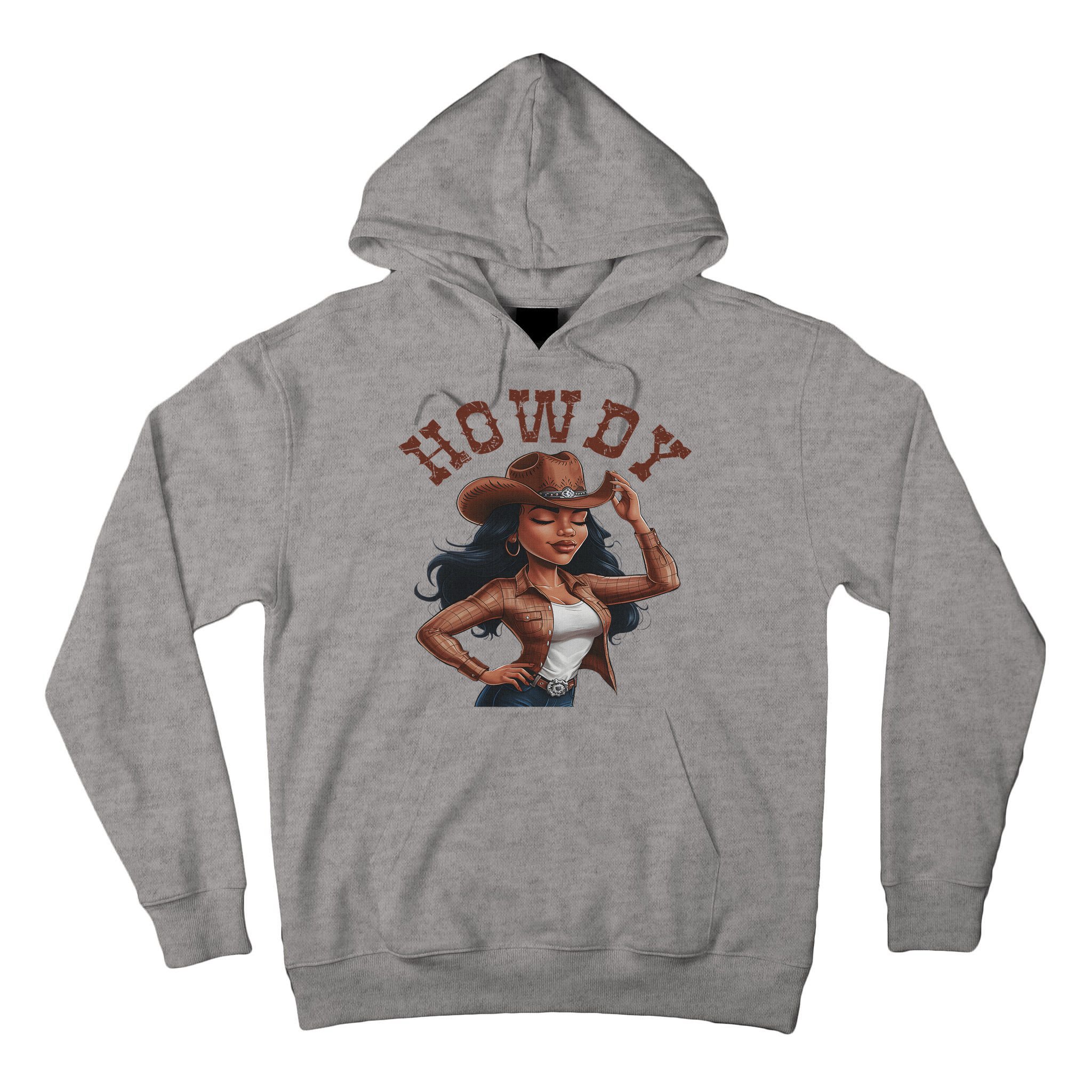 Howdy Black Women Western Rodeo Melanin Black Cowgirl Tall Hoodie
