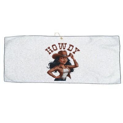 Howdy Black Women Western Rodeo Melanin Black Cowgirl Large Microfiber Waffle Golf Towel