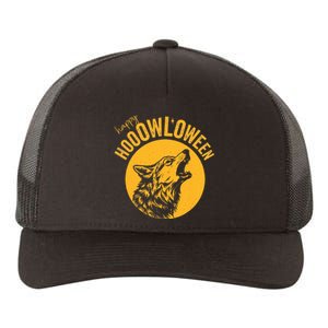 Howloween Beautiful Wolf Howling At Moon Yupoong Adult 5-Panel Trucker Hat