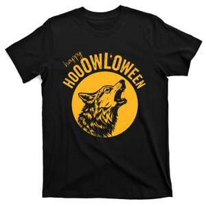 Howloween Beautiful Wolf Howling At Moon T-Shirt