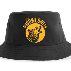 Howloween Beautiful Wolf Howling At Moon Sustainable Bucket Hat