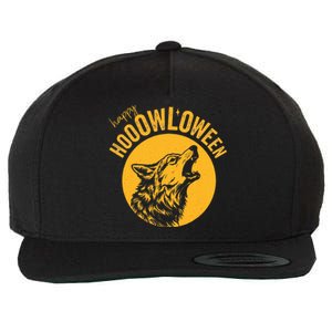 Howloween Beautiful Wolf Howling At Moon Wool Snapback Cap