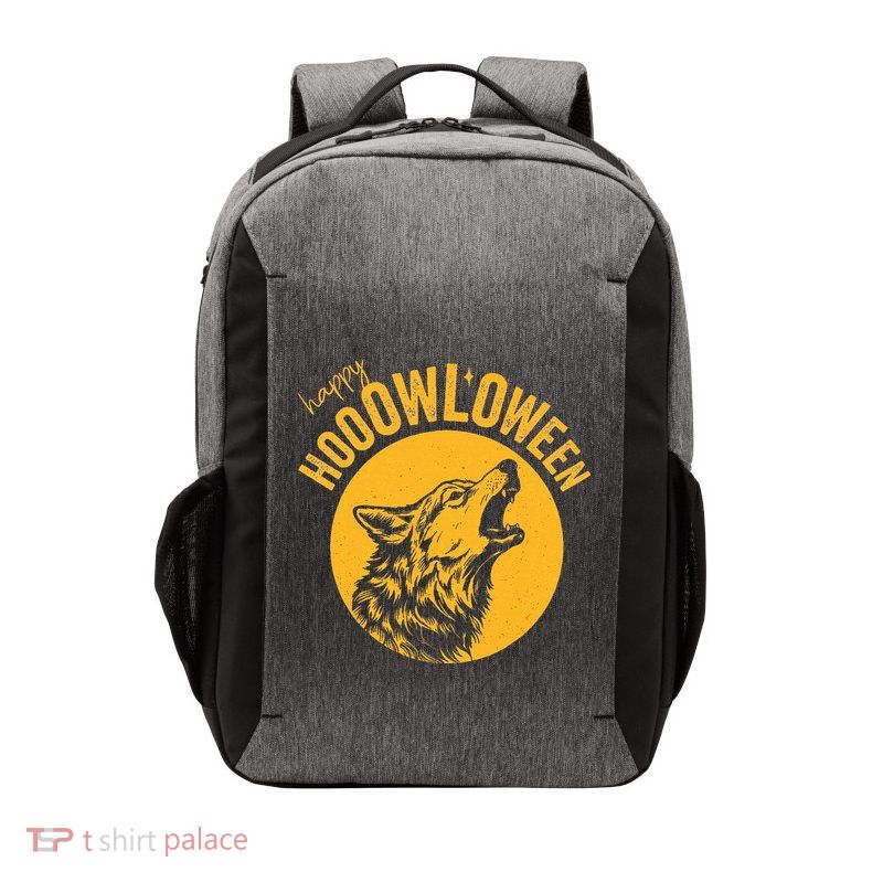 Howloween Beautiful Wolf Howling At Moon Vector Backpack