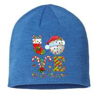 Hockey Ball Xmas Lighting Santa Love Hockey Ball Christmas Gift Sustainable Beanie