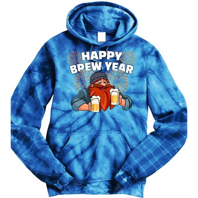 Happy Brew Year New Year's Eve Beer Ing Gift Tie Dye Hoodie