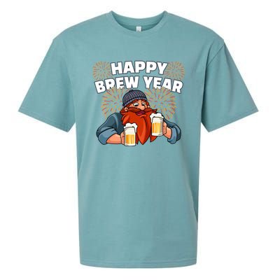 Happy Brew Year New Year's Eve Beer Ing Gift Sueded Cloud Jersey T-Shirt