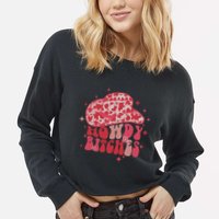 Howdy Bitches Yeehaw Bitches Cropped Pullover Crew