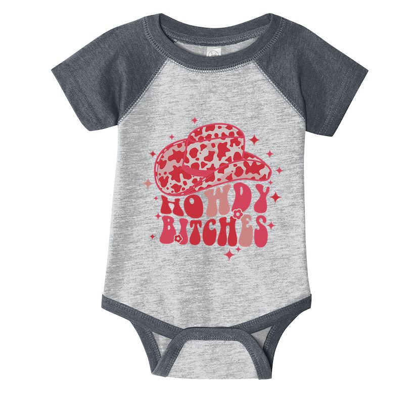 Howdy Bitches Yeehaw Bitches Infant Baby Jersey Bodysuit