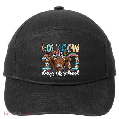 Holy Cow 100 Days Of School Funny 7-Panel Snapback Hat