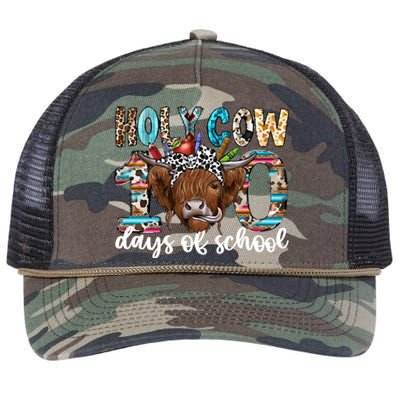 Holy Cow 100 Days Of School Funny Retro Rope Trucker Hat Cap