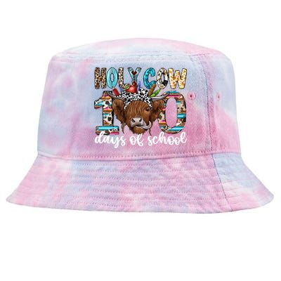 Holy Cow 100 Days Of School Funny Tie-Dyed Bucket Hat