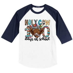 Holy Cow 100 Days Of School Funny Baseball Sleeve Shirt