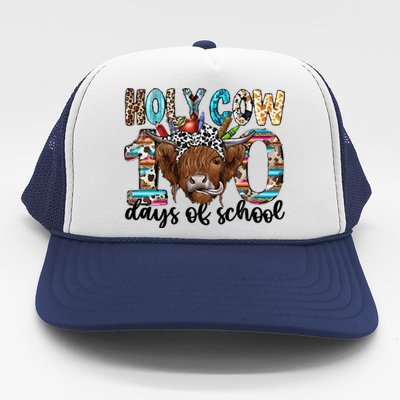 Holy Cow 100 Days Of School Funny Trucker Hat