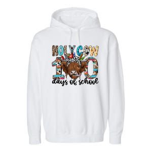 Holy Cow 100 Days Of School Funny Garment-Dyed Fleece Hoodie