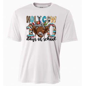 Holy Cow 100 Days Of School Funny Cooling Performance Crew T-Shirt