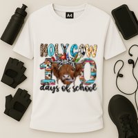 Holy Cow 100 Days Of School Funny Cooling Performance Crew T-Shirt