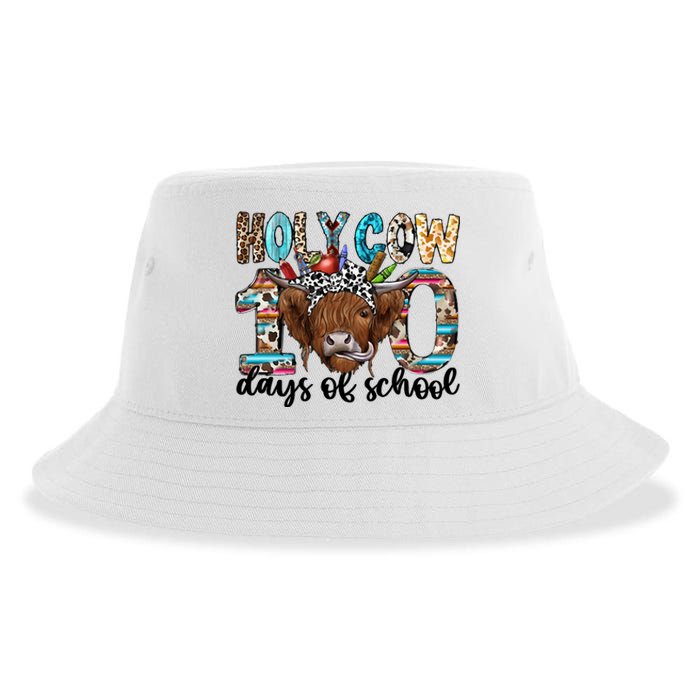 Holy Cow 100 Days Of School Funny Sustainable Bucket Hat