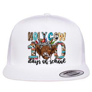 Holy Cow 100 Days Of School Funny Flat Bill Trucker Hat