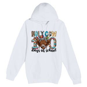 Holy Cow 100 Days Of School Funny Premium Pullover Hoodie