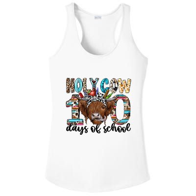 Holy Cow 100 Days Of School Funny Ladies PosiCharge Competitor Racerback Tank