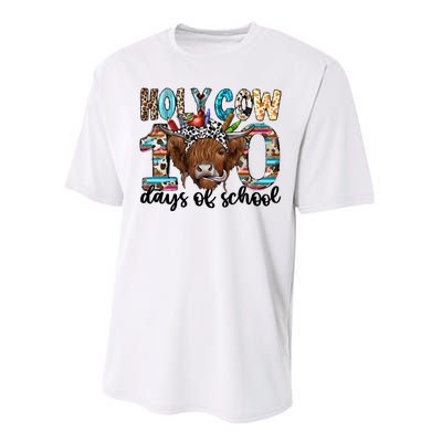 Holy Cow 100 Days Of School Funny Performance Sprint T-Shirt