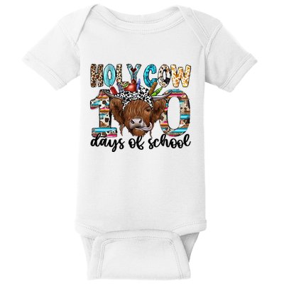 Holy Cow 100 Days Of School Funny Baby Bodysuit