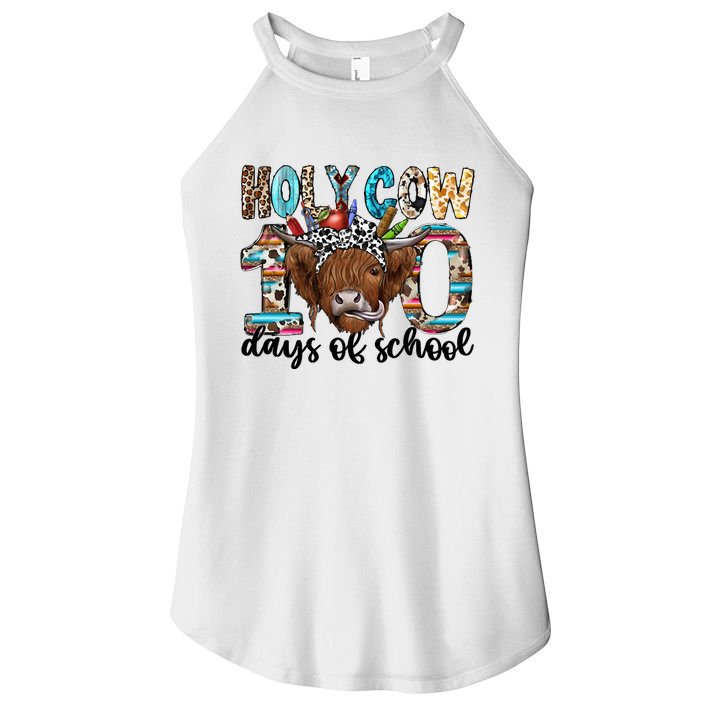 Holy Cow 100 Days Of School Funny Women's Perfect Tri Rocker Tank