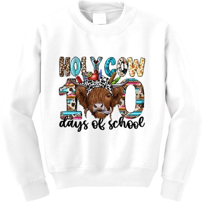 Holy Cow 100 Days Of School Funny Kids Sweatshirt
