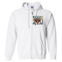 Holy Cow 100 Days Of School Funny Full Zip Hoodie