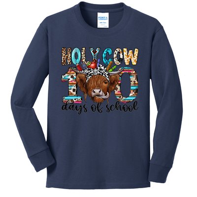 Holy Cow 100 Days Of School 100th Day Smarter Teacher Kids Long Sleeve Shirt