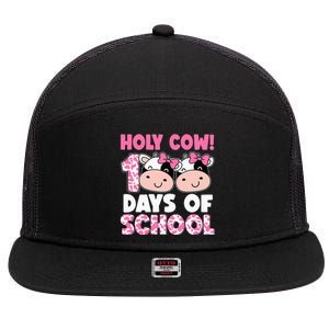 Holy Cow 100 Days Of School Teachers Students 7 Panel Mesh Trucker Snapback Hat