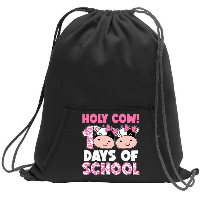 Holy Cow 100 Days Of School Teachers Students Sweatshirt Cinch Pack Bag