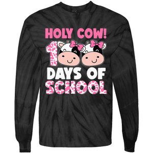 Holy Cow 100 Days Of School Teachers Students Tie-Dye Long Sleeve Shirt