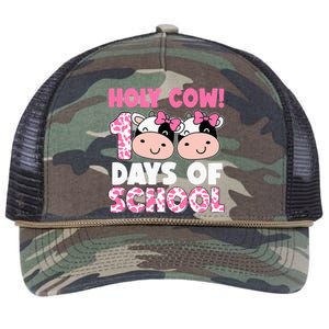 Holy Cow 100 Days Of School Teachers Students Retro Rope Trucker Hat Cap