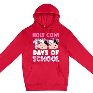 Holy Cow 100 Days Of School Teachers Students Premium Pullover Hoodie