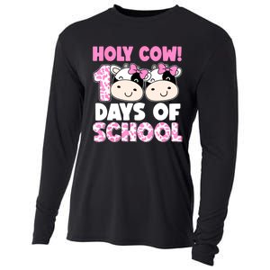 Holy Cow 100 Days Of School Teachers Students Cooling Performance Long Sleeve Crew