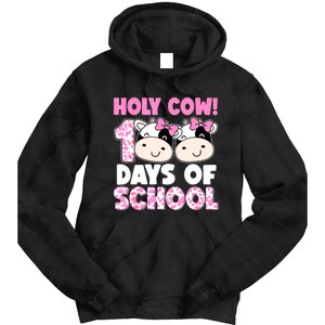 Holy Cow 100 Days Of School Teachers Students Tie Dye Hoodie