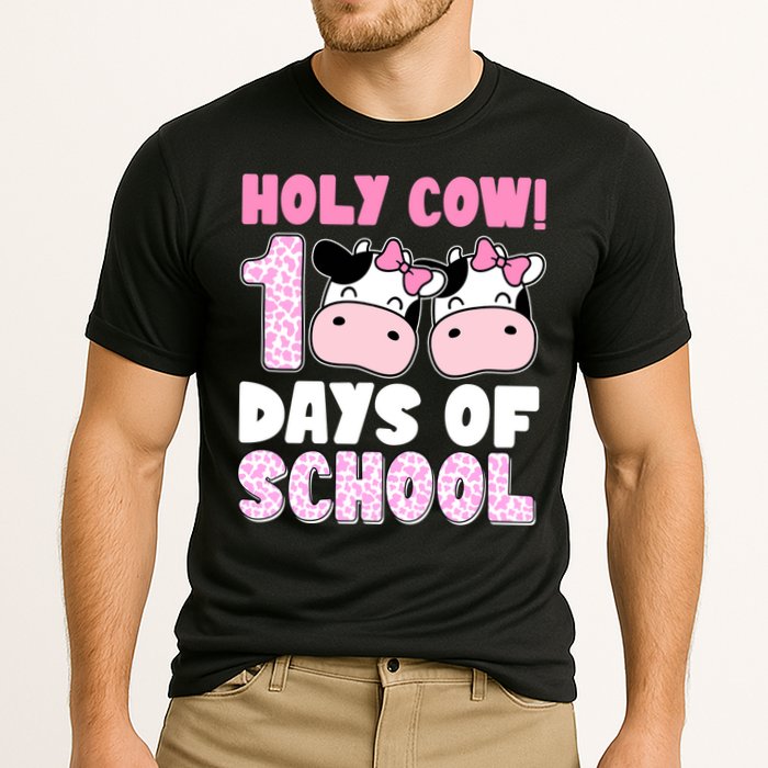 Holy Cow 100 Days Of School Funny Cute Cooling Performance Crew T-Shirt
