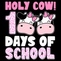 Holy Cow 100 Days Of School Funny Cute Cooling Performance Crew T-Shirt