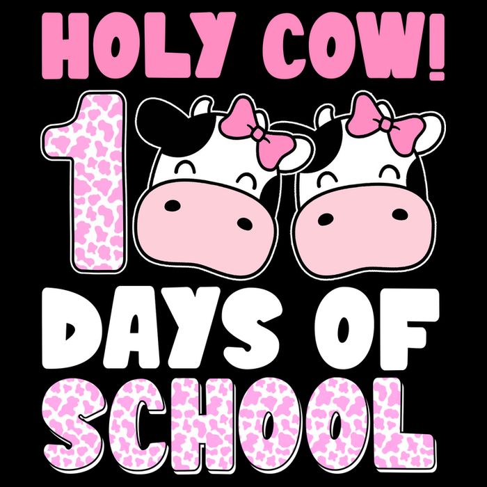 Holy Cow 100 Days Of School Funny Cute Cooling Performance Crew T-Shirt