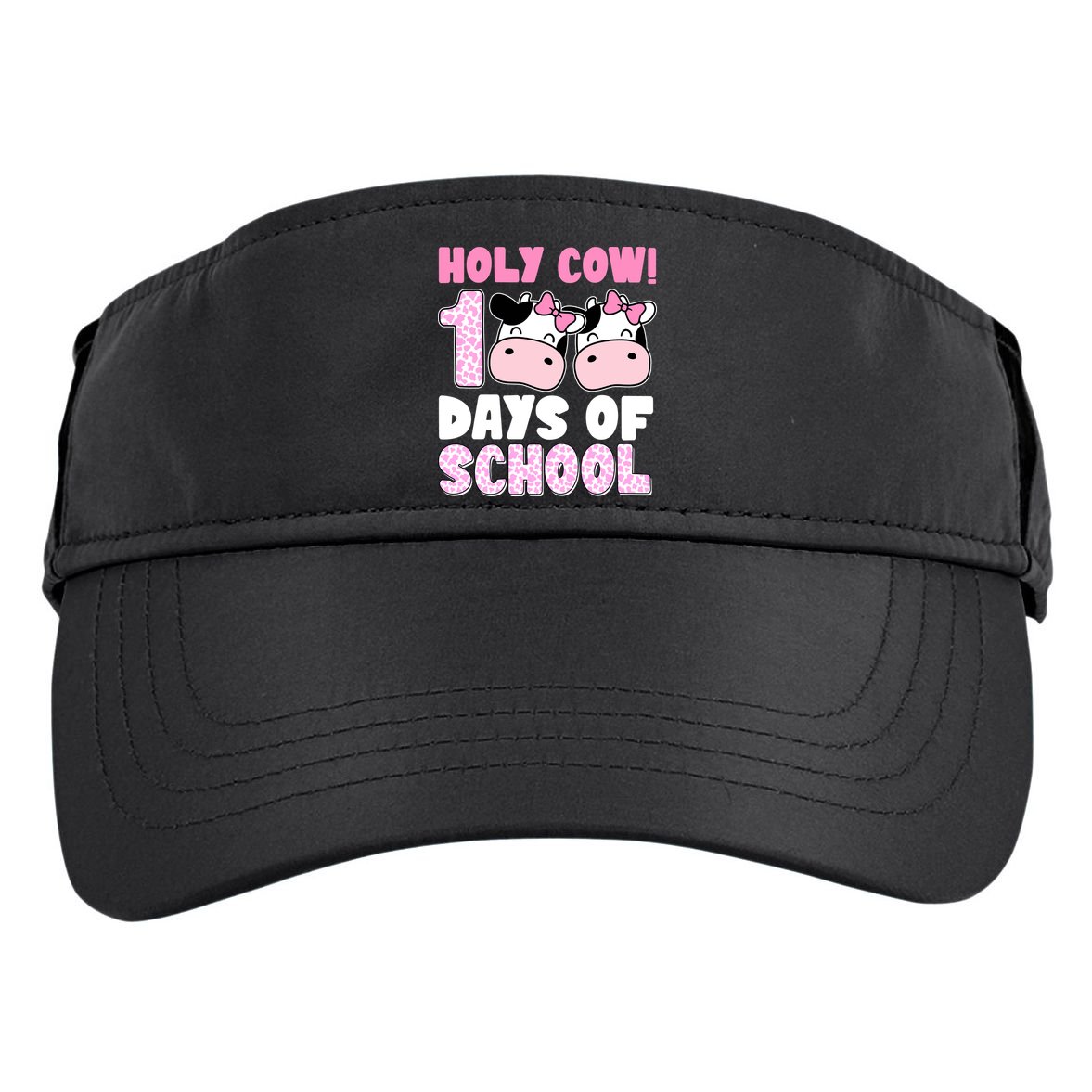 Holy Cow 100 Days Of School Funny Cute Adult Drive Performance Visor