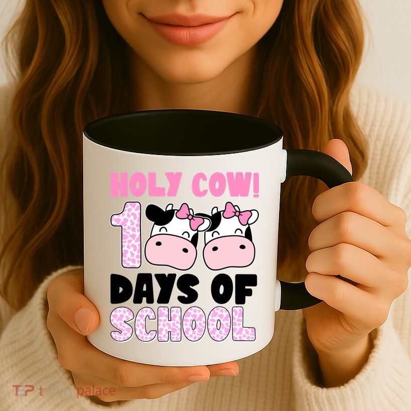 Holy Cow 100 Days Of School Funny Cute Mug
