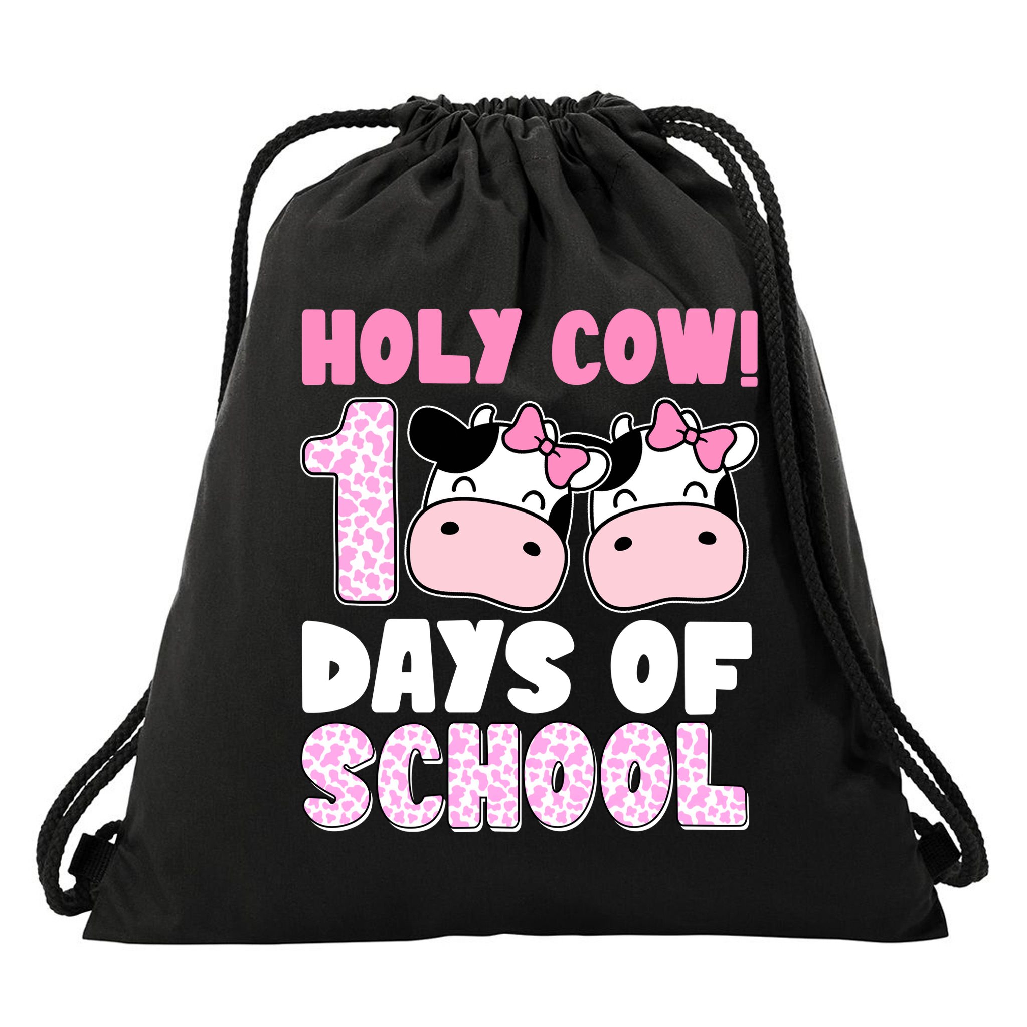 Holy Cow 100 Days Of School Funny Cute Drawstring Bag