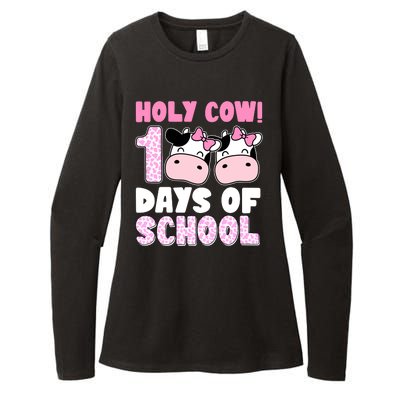 Holy Cow 100 Days Of School Funny Cute Womens CVC Long Sleeve Shirt