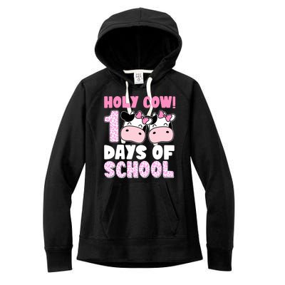 Holy Cow 100 Days Of School Funny Cute Women's Fleece Hoodie