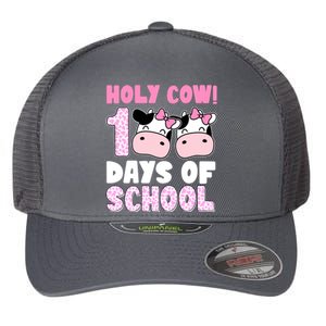 Holy Cow 100 Days Of School Funny Cute Flexfit Unipanel Trucker Cap