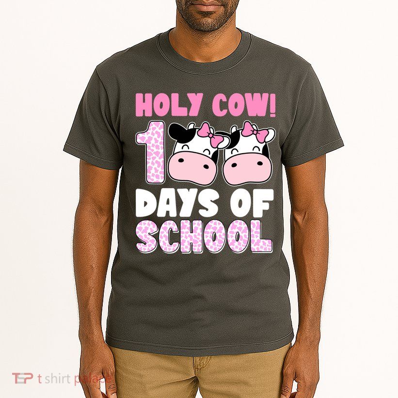 Holy Cow 100 Days Of School Funny Cute Tall T-Shirt